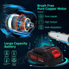 2 Batteries 8-4000W Mini Cordless Chainsaw Electric One-Hand Saw Wood Cutter