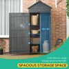 Outsunny Garden Shed 4-Tier Wooden Garden Outdoor Shed 3 Shelves Utility Gardener Cabinet Lockable 2 Doors - Grey