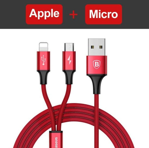 Baseus USB Cable 3-in-1 for iPhone and Android Devices