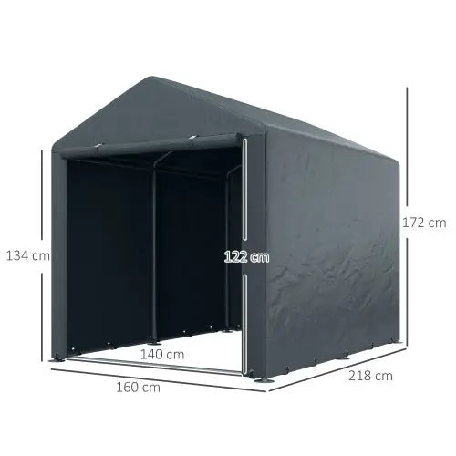 Outsunny 2.2 X 1.6 M Outdoor Storage Tent, With Accessories - Dark Grey