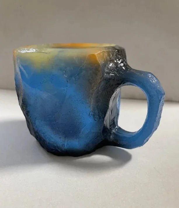 ml resin coffee mug | mineral crystal coffee cup | heat-resistant handle mug | energy saving