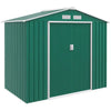 Outsunny 7 X 4ft Metal Garden Shed, Outdoor Storage Tool House With Ventilation Slots, Foundation Kit And Lockable Double Doors, Green