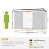 Outsunny Corrugated Garden Metal Storage Shed Outdoor Equipment Tool Box With Kit Ventilation Doors 9x 4FT Light Grey