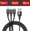 Baseus USB Cable 3-in-1 for iPhone and Android Devices