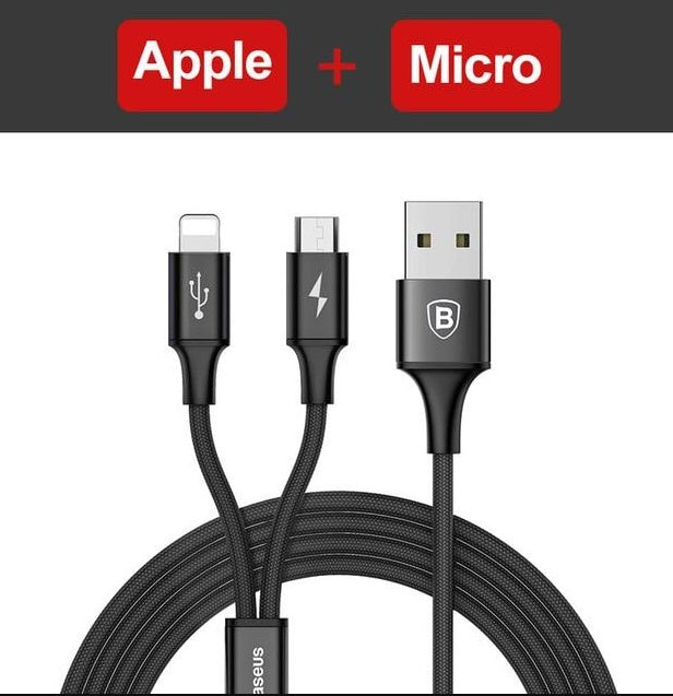 Baseus USB Cable 3-in-1 for iPhone and Android Devices