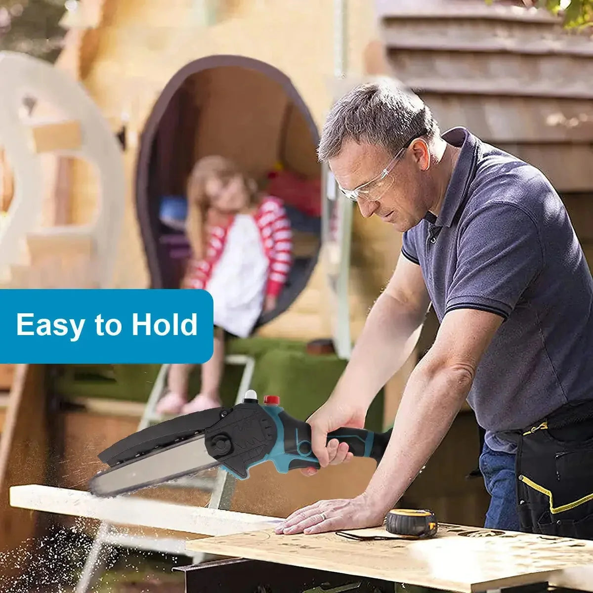 w brushless motor | 8-inch cutting bar | cordless electric chainsaw | ultrasonic cleaning