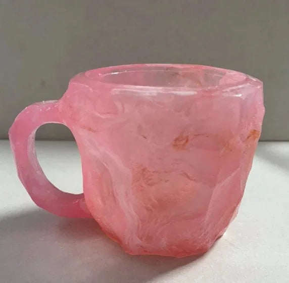 ml resin coffee mug | mineral crystal coffee cup | heat-resistant handle mug | energy saving