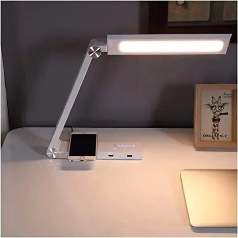 aluminum alloy construction | usb-c wireless charging lamp | adjustable long arm desk lamp | energy saving