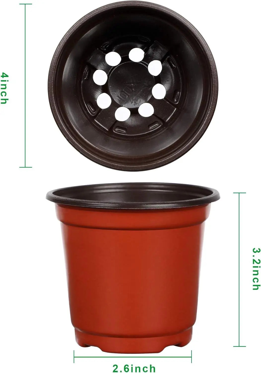 110 Pieces 10cm Plant Pots Nursery Pots Red Plastic Flower Pot