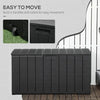 Outsunny 336 Litre Garden Storage Box, Water-resistant Heavy Duty Double Wall Plastic Container, Extra Large Outdoor Garden Furniture Organizer, Deck Cushion Chest With Wheels And Handles, Black