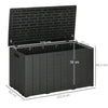 Outsunny 336 Litre Garden Storage Box, Water-resistant Heavy Duty Double Wall Plastic Container, Extra Large Outdoor Garden Furniture Organizer, Deck Cushion Chest With Wheels And Handles, Black