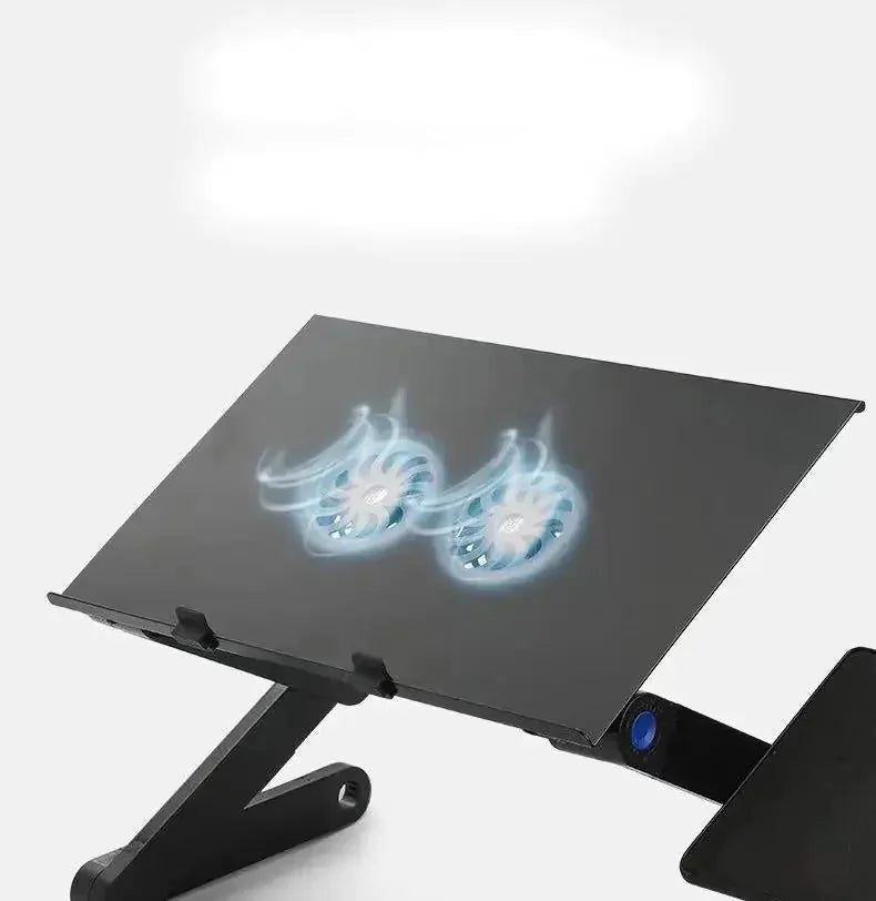 portable laptop desk with dual fans | adjustable height computer desk | small space desk with built-in fan | ultrasonic clean