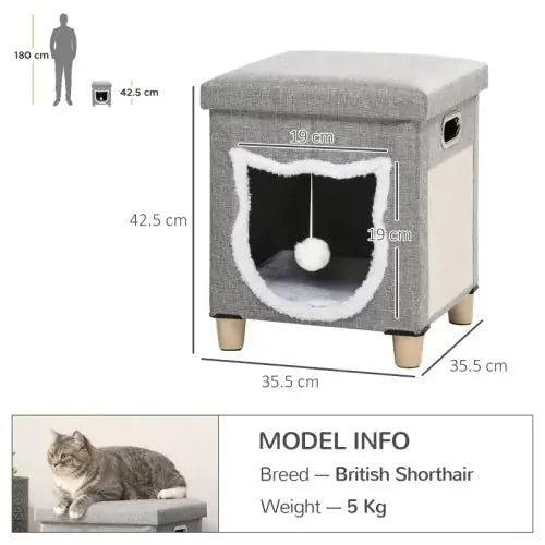 washable cat bed cube | scratching pad cat house | soft detachable cushion | energy saving