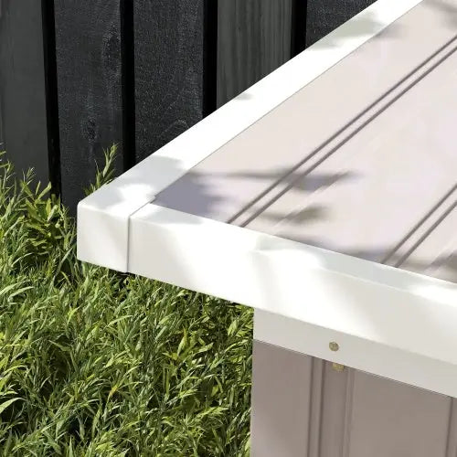 Outsunny Corrugated Garden Metal Storage Shed Outdoor Equipment Tool Box With Kit Ventilation Doors 9x 4FT Light Grey
