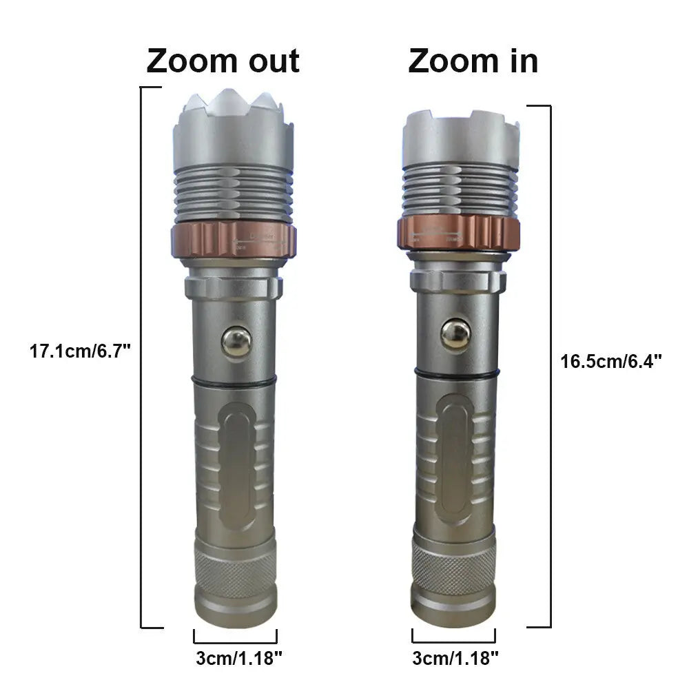 LED Tactical Flashlight Rechargeable LED Work Light Super Bright Torch Emergency Light Escape Hammer