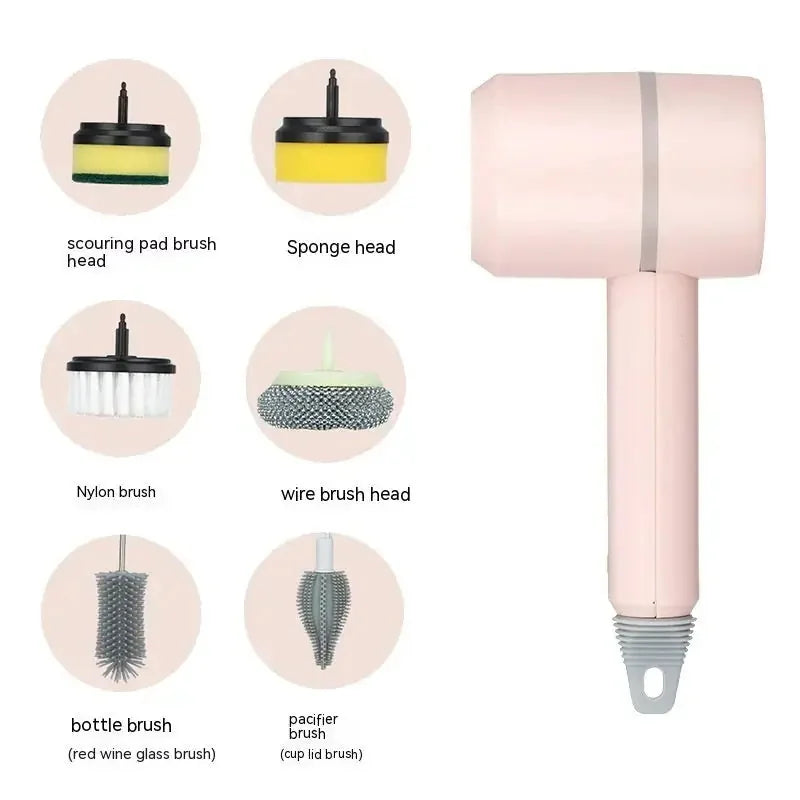 usb rechargeable cleaning brush | stainless steel bristles brush | automatic dishwashing brush | energy saving