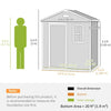 Outsunny 6 X 4ft Outdoor Shed With Foundation, Lockable Door, Vents, Windows, Plastic Shed For Tool Storage, Grey