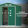 Outsunny 7 X 4ft Metal Garden Shed, Outdoor Storage Tool House With Ventilation Slots, Foundation Kit And Lockable Double Doors, Green