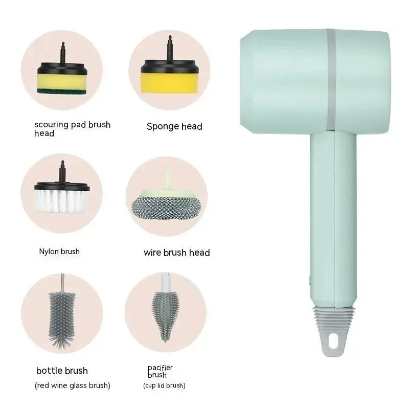 usb rechargeable cleaning brush | stainless steel bristles brush | automatic dishwashing brush | energy saving