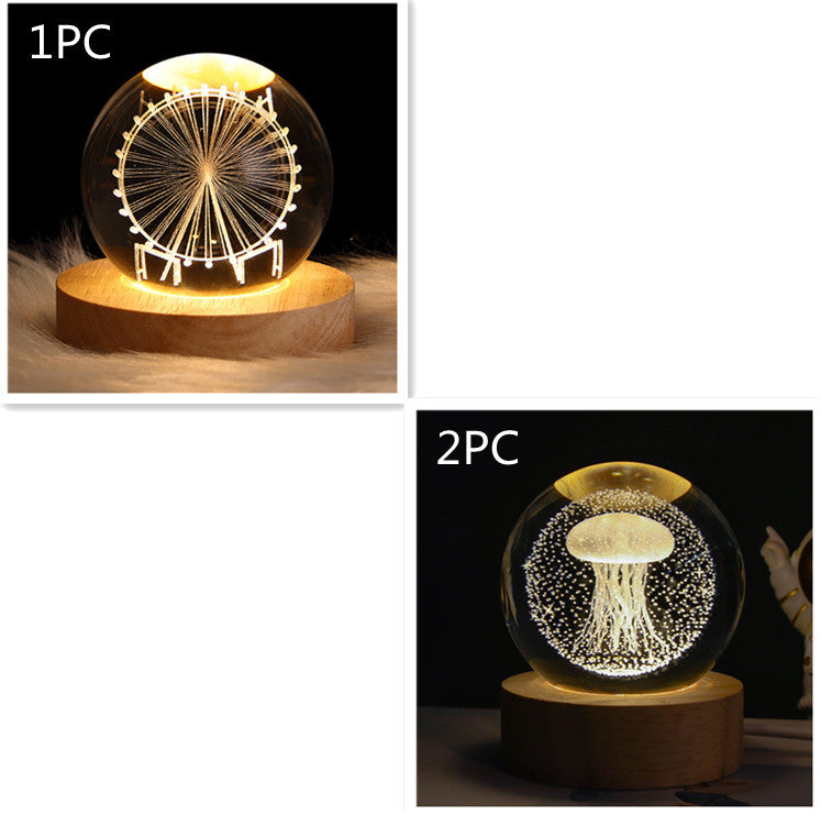 Luminous Crystal Ball Night Lamp - Starry Sky Projection