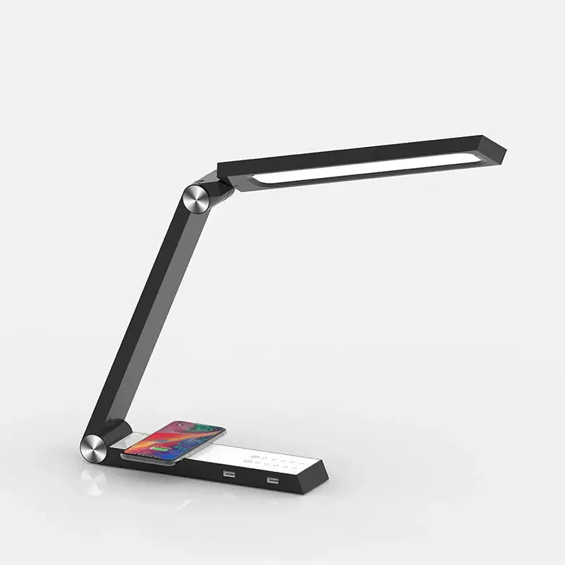 aluminum alloy construction | usb-c wireless charging lamp | adjustable long arm desk lamp | energy saving
