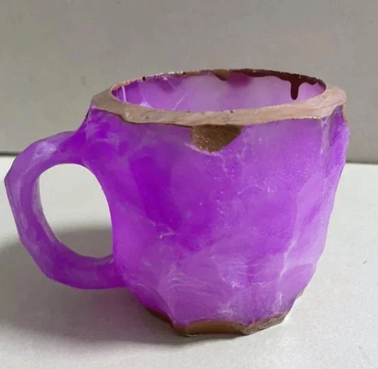 ml resin coffee mug | mineral crystal coffee cup | heat-resistant handle mug | energy saving
