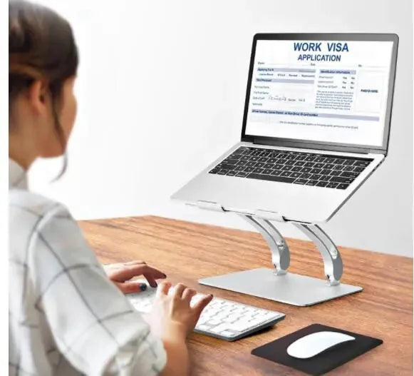 aluminum alloy construction | adjustable height stand | laptop cooling fan | energy saving