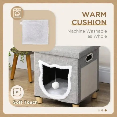washable cat bed cube | scratching pad cat house | soft detachable cushion | energy saving
