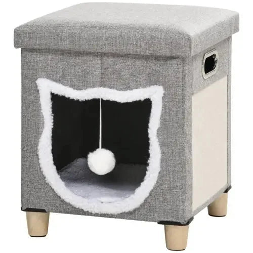 washable cat bed cube | scratching pad cat house | soft detachable cushion | energy saving