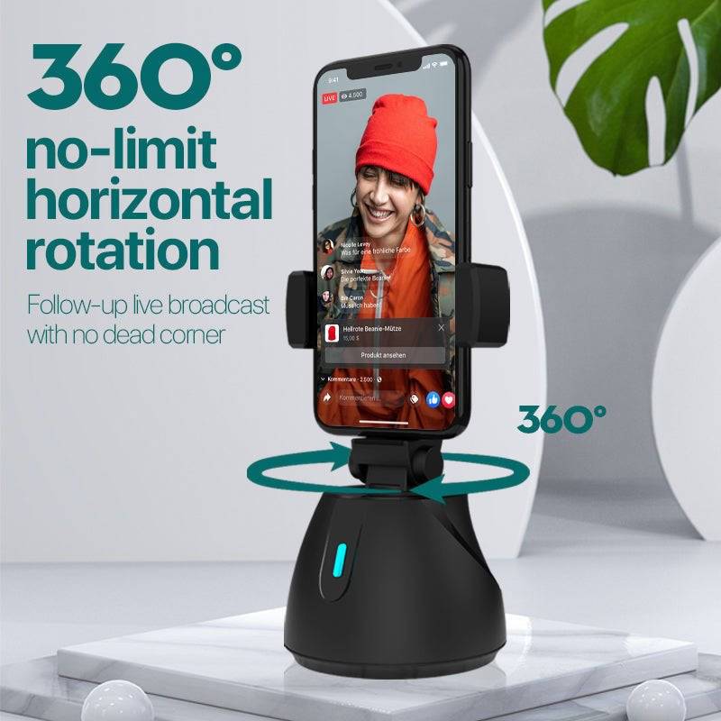 Smart face recognition 360 - degree mobile phone holder