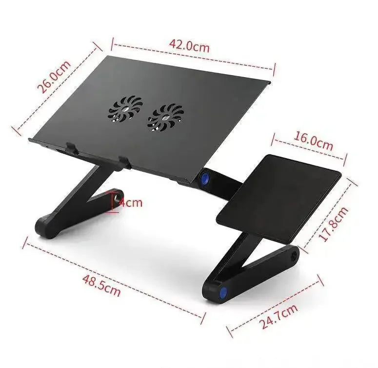 portable laptop desk with dual fans | adjustable height computer desk | small space desk with built-in fan | energy saving