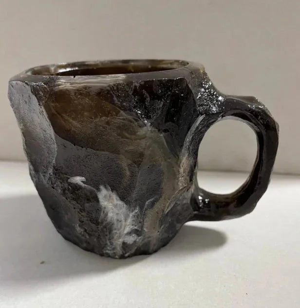 ml resin coffee mug | mineral crystal coffee cup | heat-resistant handle mug | ultrasonic cleaning