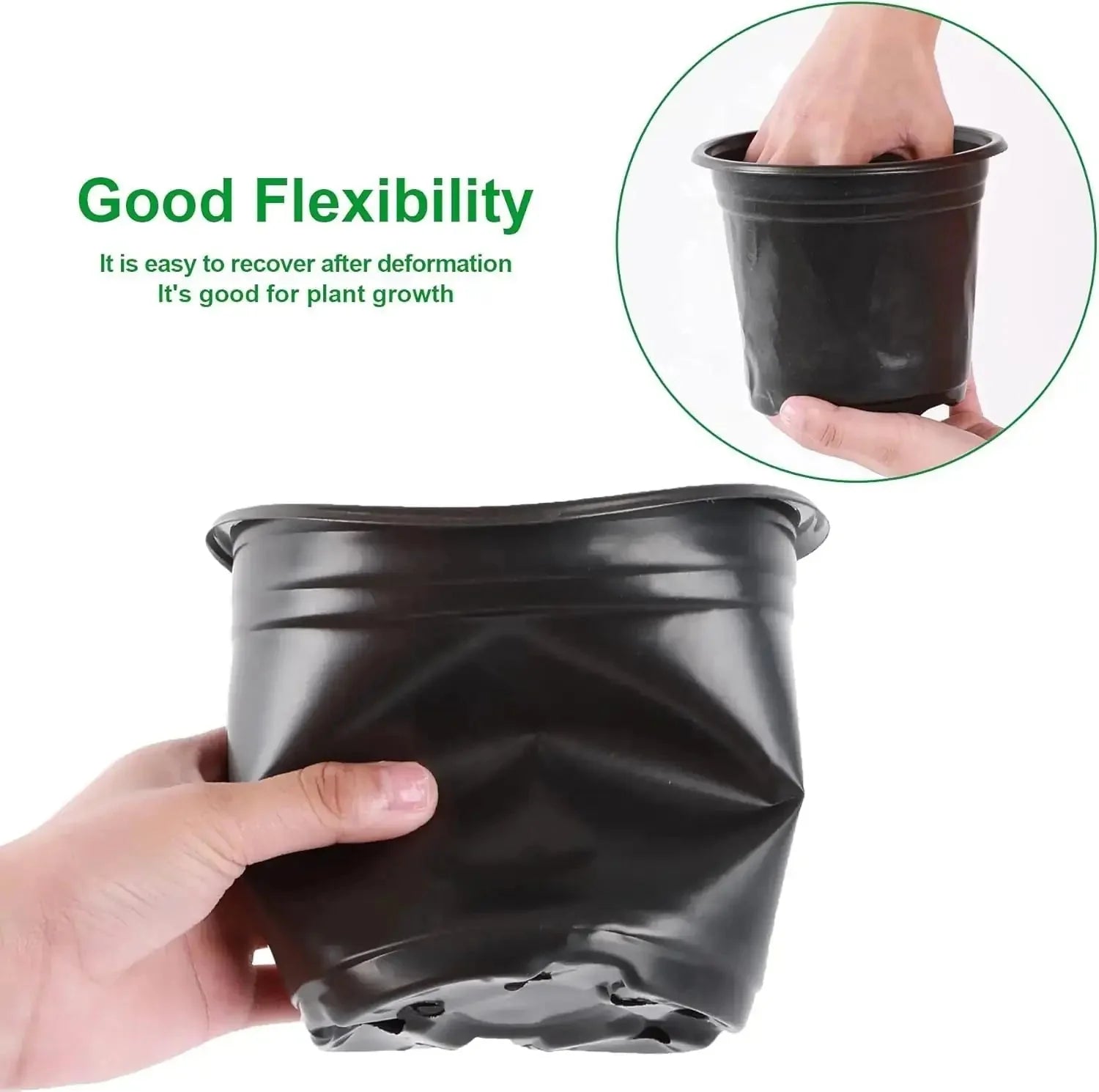 cm plastic plant pots | 150 piece nursery pot set | black flower pots bulk | ultrasonic cleaning