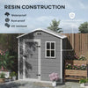 Outsunny 6 X 4ft Outdoor Shed With Foundation, Lockable Door, Vents, Windows, Plastic Shed For Tool Storage, Grey