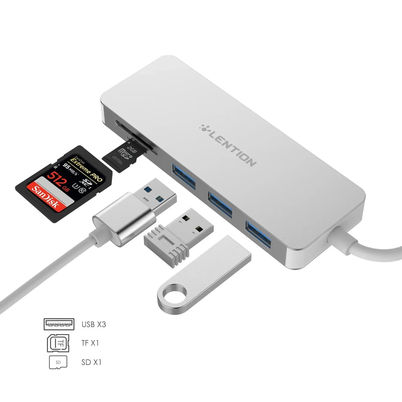 usb 30 high-speed data transfer | multi-format card reader hub | aluminum alloy construction | energy saving
