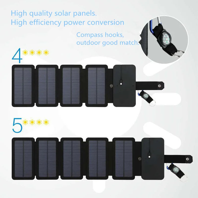 portable solar charger | 5v 21a usb output | camping solar panel | ultrasonic cleaning