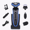 rechargeable electric shaver | triple blade razor for men | 4-in-1 grooming kit | energy saving