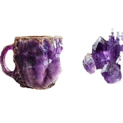 ml resin coffee mug | mineral crystal coffee cup | heat-resistant handle mug | ultrasonic cleaning