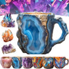 ml resin coffee mug | mineral crystal coffee cup | heat-resistant handle mug | ultrasonic cleaning