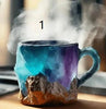 ml resin coffee mug | mineral crystal coffee cup | heat-resistant handle mug | ultrasonic cleaning