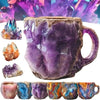ml resin coffee mug | mineral crystal coffee cup | heat-resistant handle mug | ultrasonic cleaning