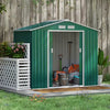 Outsunny 7 X 4ft Metal Garden Shed, Outdoor Storage Tool House With Ventilation Slots, Foundation Kit And Lockable Double Doors, Green