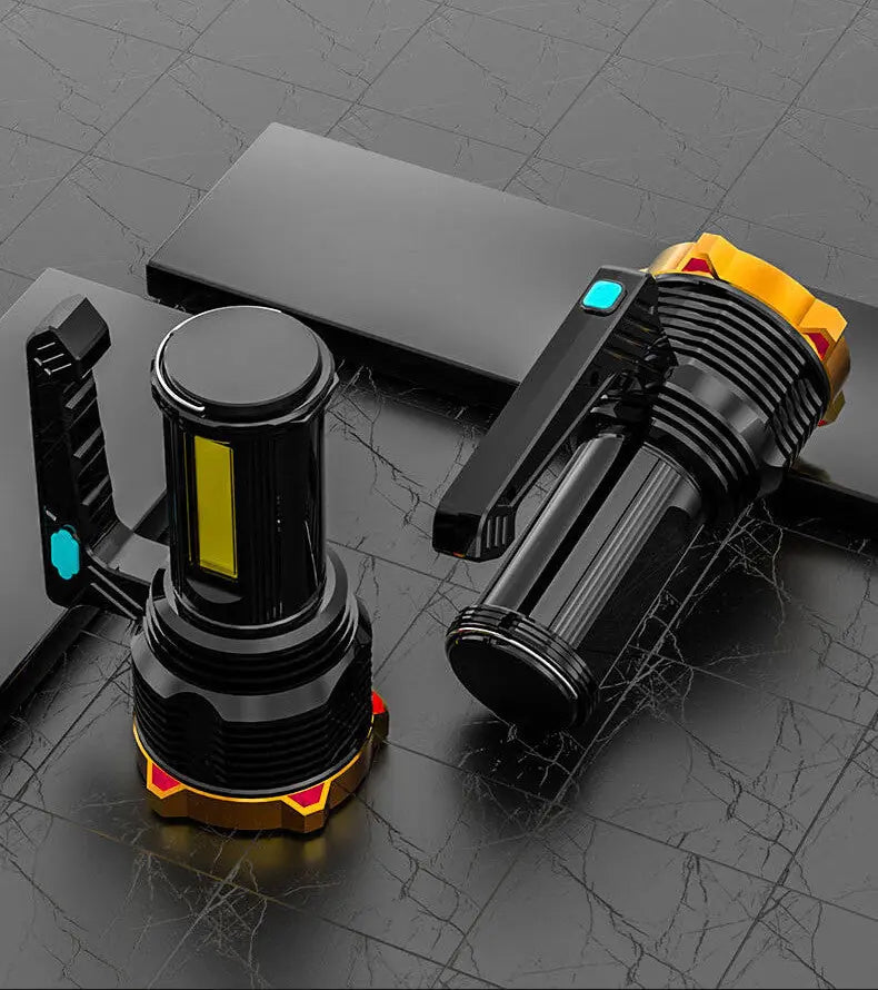 LED Torch USB Rechargeable COB Flashlight Spotlight Camping Light High Lumens Emergency Lamp 8 Modes Waterproof