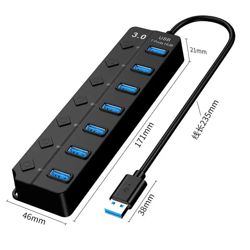 high-speed data transfer hub | aluminum alloy construction | powered usb hub | energy saving