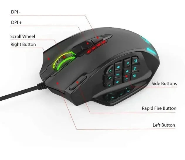optical gaming sensor | programmable side buttons | macro functionality mouse | ultrasonic cleaning