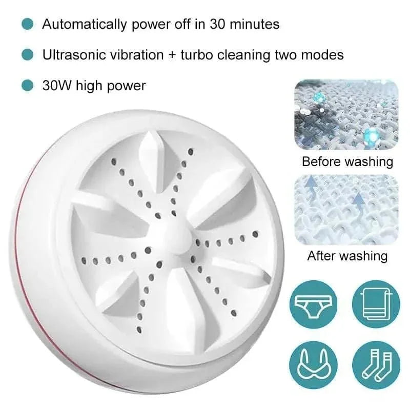portable turbine washing machine | compact mini washer | lightweight laundry appliance | ultrasonic cleaning