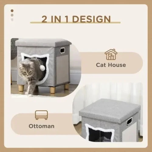 washable cat bed cube | scratching pad cat house | soft detachable cushion | ultrasonic cleaning