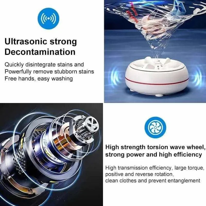 portable turbine washing machine | compact mini washer | lightweight laundry appliance | ultrasonic cleaning