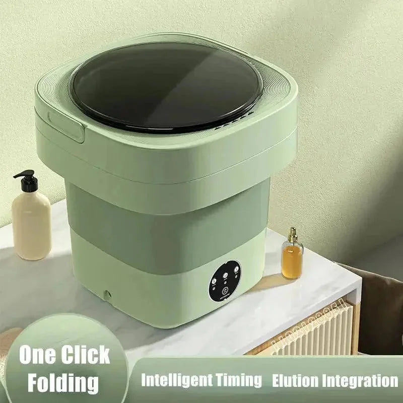mini foldable washer dryer | compact laundry machine for socks | space-saving washing gadget | IP68 waterproof